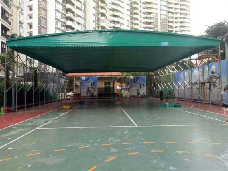深圳康奥体育订制的篮球场推拉篷